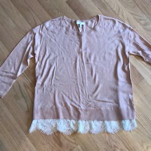 Joie, wool/ cashmere blend sweater with lace